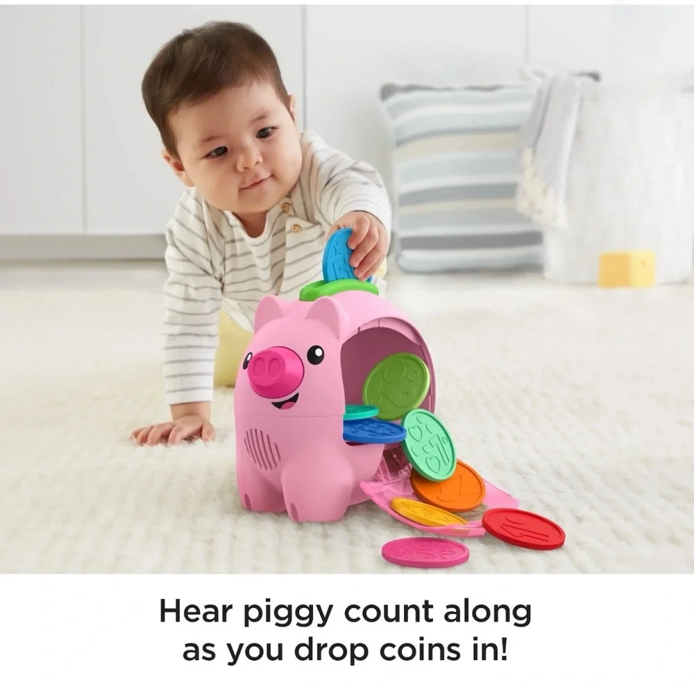 Fisher-Price Laugh & Learn Count & Rumble Piggy Bank & Toddler Toy . NEW